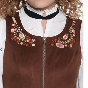 faux suede zip front dress XL